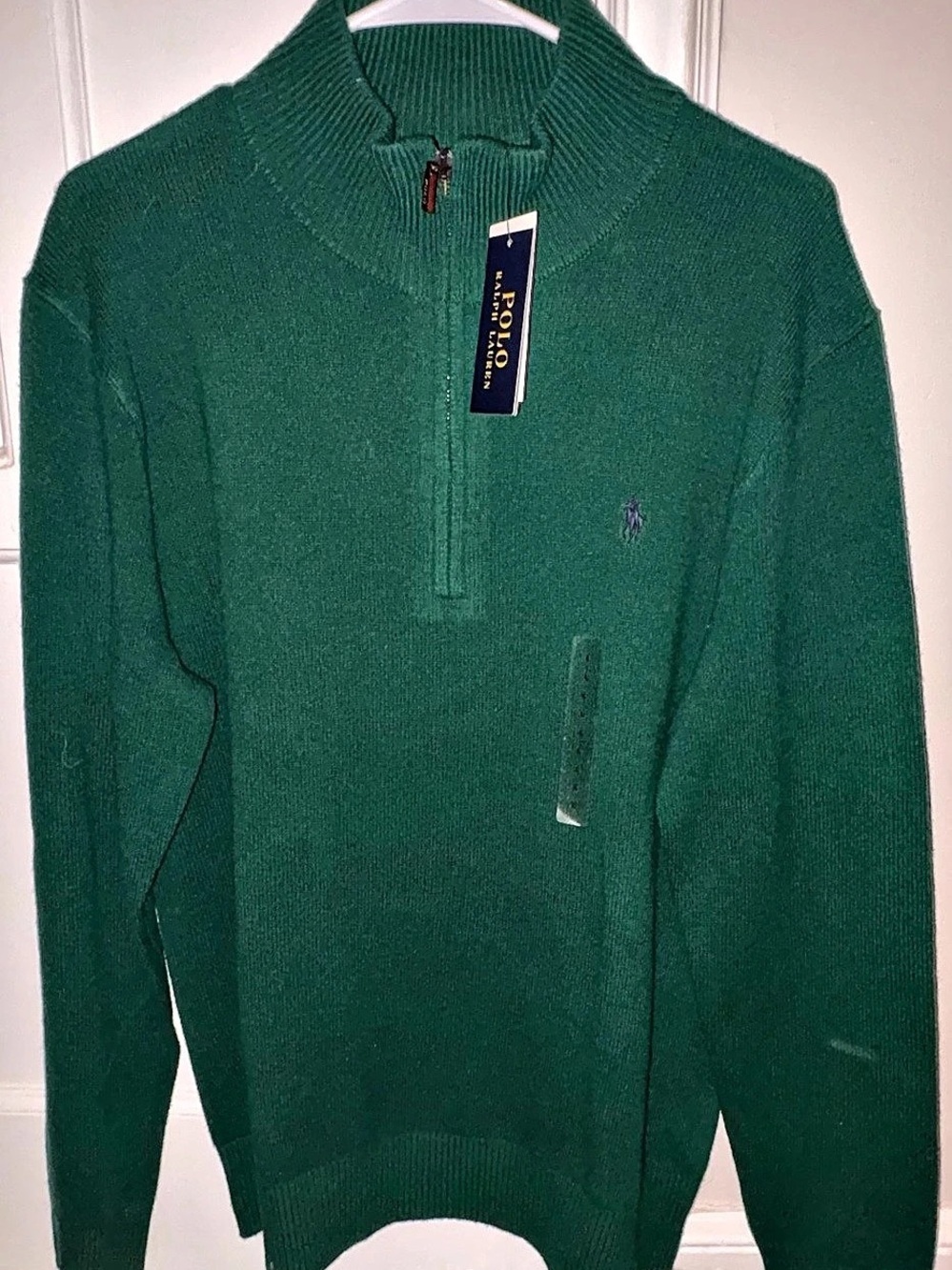 Polo Ralph Lauren Quarter-Zip Pullover Sweater in Green Size Large